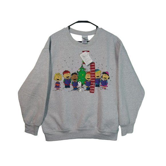 Peanuts Snoopy Charlie Brown Christmas 2022 Gray Size XL Light Up Sweatshirt - Picture 2 of 9